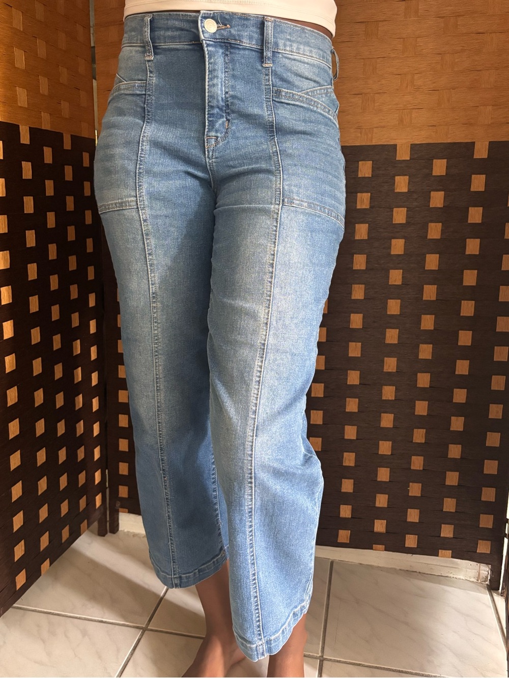 Nanette Lepore Light Blue High-Rise Cropped Jeans
